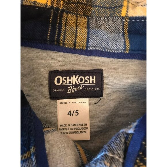 Oshkosh flannel long sleeve button up shirt boys size 4 / 5 - Picture 3 of 7